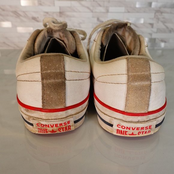 DEADSTOCK Converse Shoes Women Size 8.5 Sneakers White Low Leather One Star 90s - Picture 12 of 16
